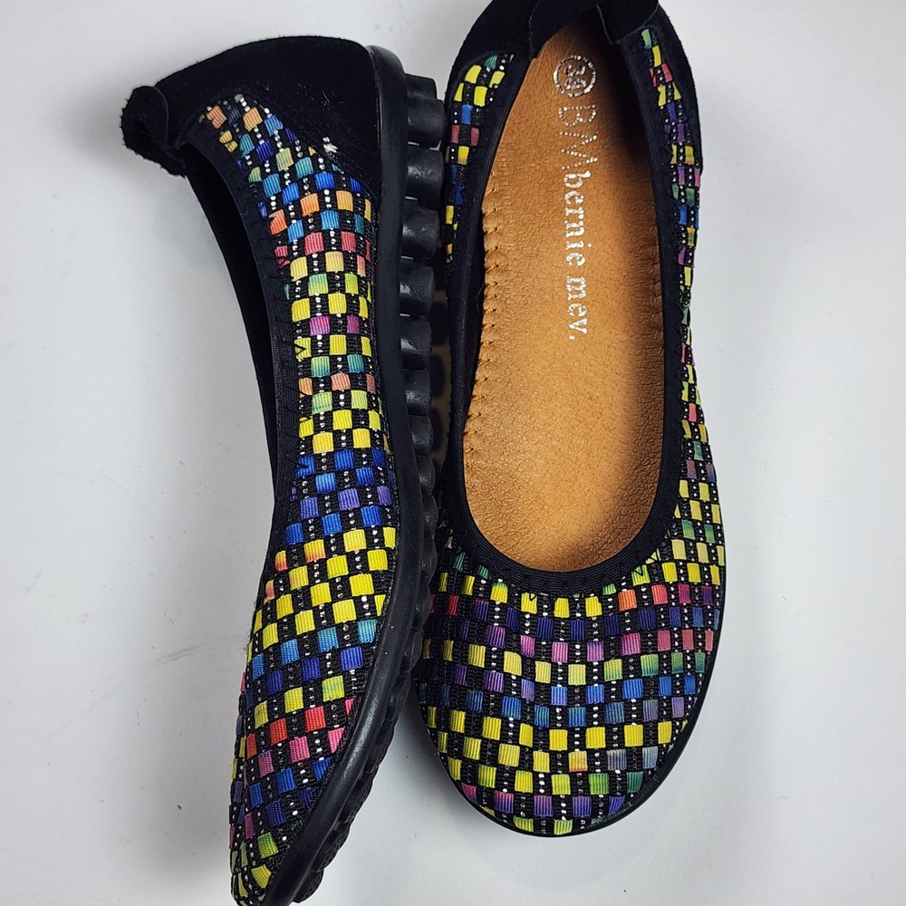 Bernie Mev Catwalk Woven Ballet Flats Womens US 8 EU 38 Rainbow Padded Travel - Picture 4 of 8